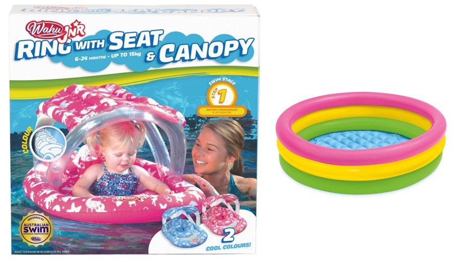 Wahu Junior Ring with Seat and Canopy & INTEX 58924NP - Sunset Glow Baby Po