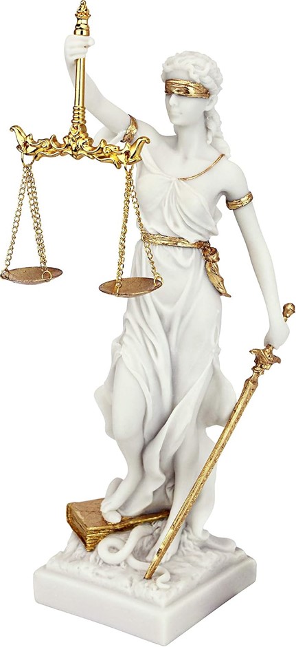 DESIGN TOSCANO Bonded Marble Themis Blind Justice Statue