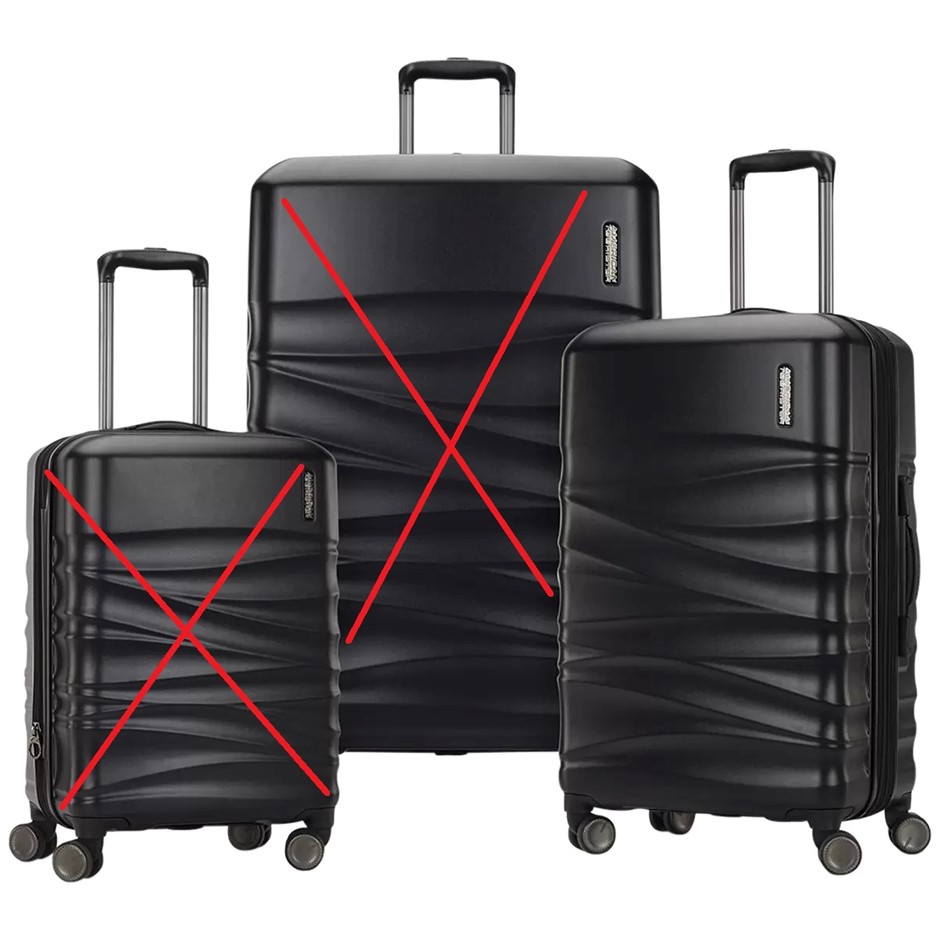 AMERICAN TOURISTER Tranquil Hardside Medium Luggage, Black, Medium: W 435 x