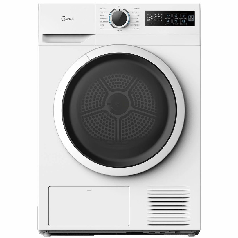 MIDEA 8kg Heat Pump Dryer, White, MD110H80/W-AU. NB: Never been used, contr