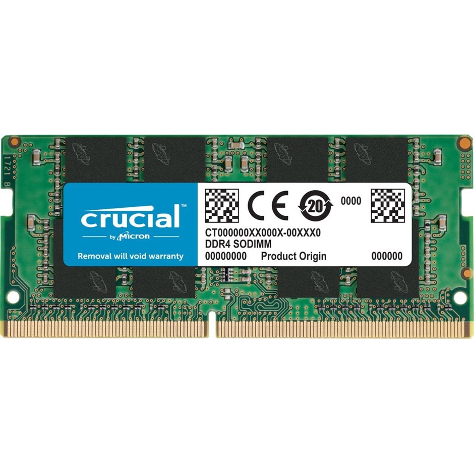 CRUCIAL 4GB (1x4GB) DDR4 SODIMM 2666MHz Cl19 Laptop Memory, CT4G4SFS8266.