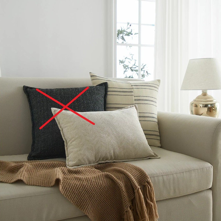 SOFA SCAPE Decorative Pillows, Hayley. NB: Black pillow is missing.
