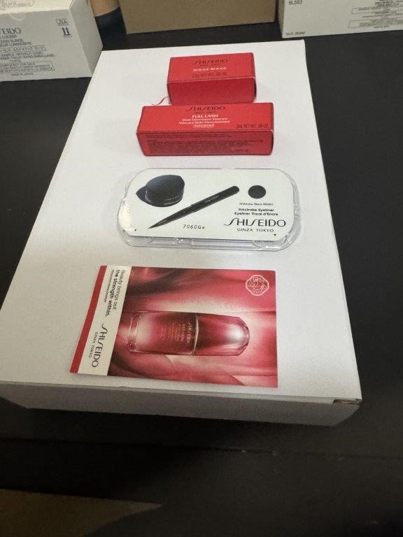 Shiseido, Sample Kit Instroke Liquid Eyeliner, Rouge & Waterproof Mascara,