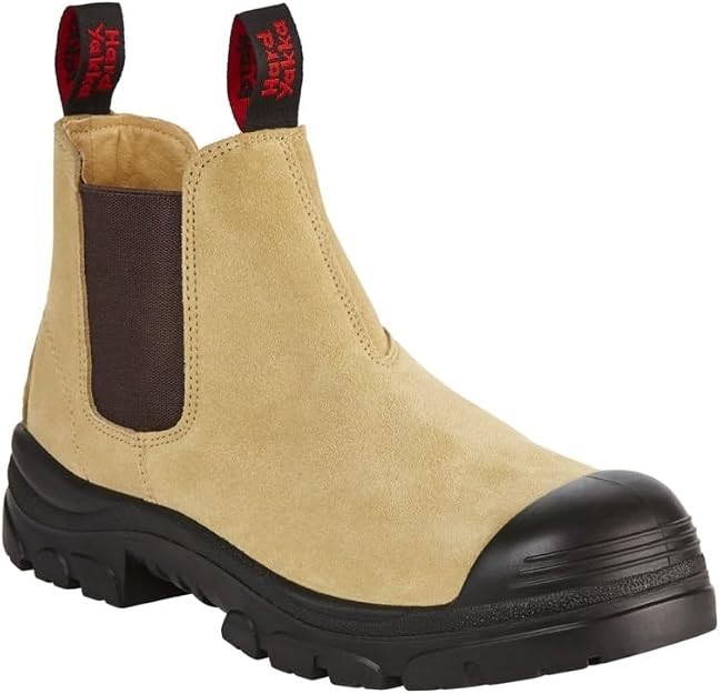 Hard Yakka Men's Grit Pull On Steel Toe Safety Boot, Sand, US 10