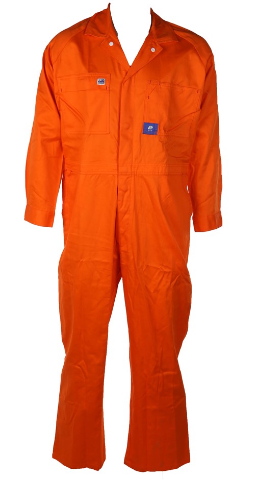 10 x WORKSENSE Mens Light Weight Cotton Drill Overall, Size 132S, Orange.