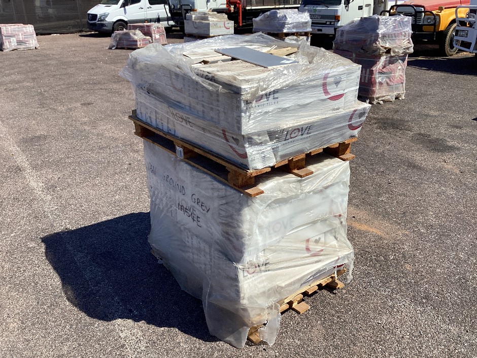 Pallet of Assorted Tiles Ground Grey 20cm x 60cm