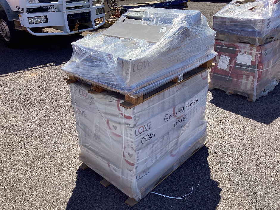 <p>Pallet of Assorted Tiles Ground Tortora 20cm x 60cm</p>