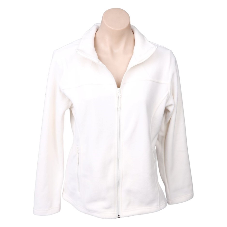 TUFF Women's Polar Fleece Jacket, Size M, White. Buyers Note - Discount Fr