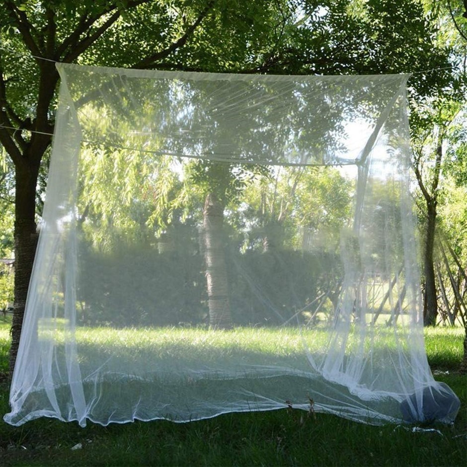 4x Single Box Mosquito Net- White 182x182x91cm