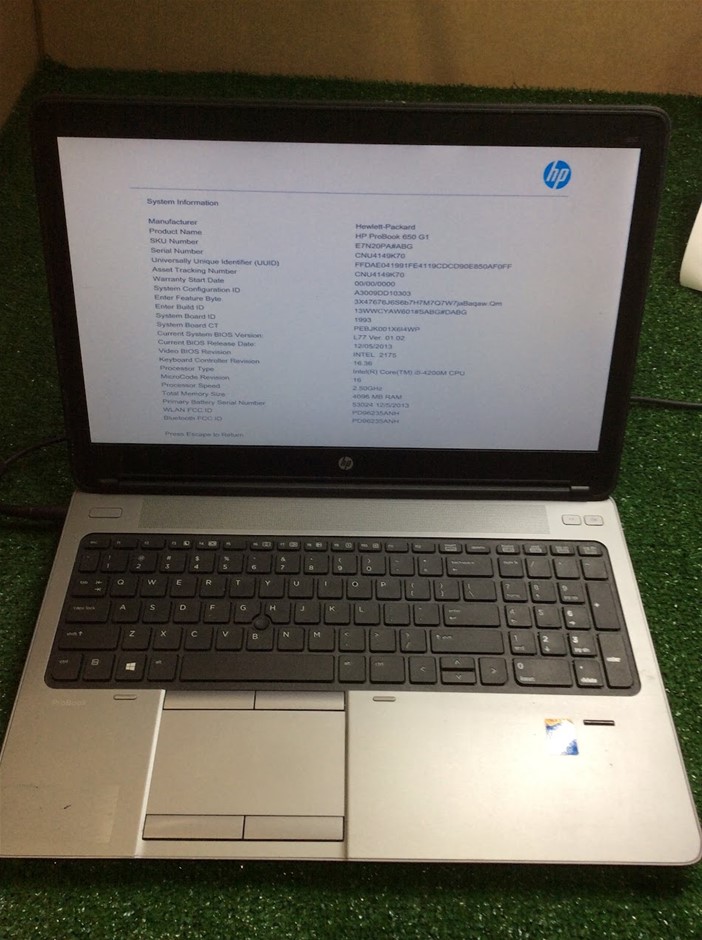 HP 650 G1 laptop I5-4200M 4GBRAM NO HDD Black