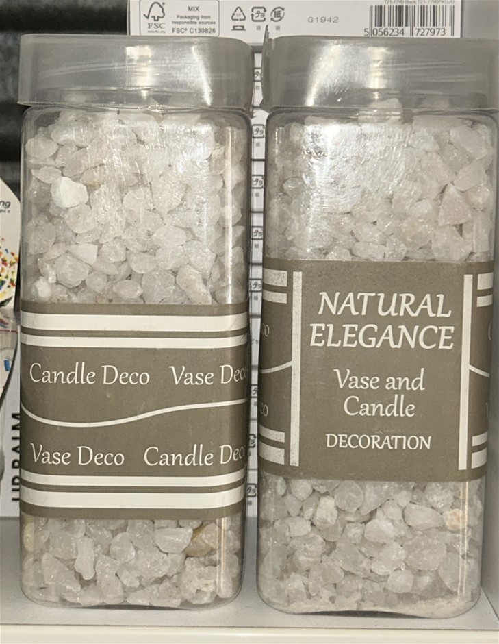 2x Natural Elegance Vase & Candle Decor