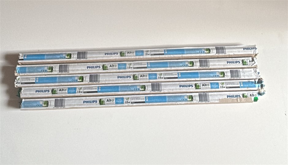 5x Philips Alto 18W Fluorescent Light Tubes