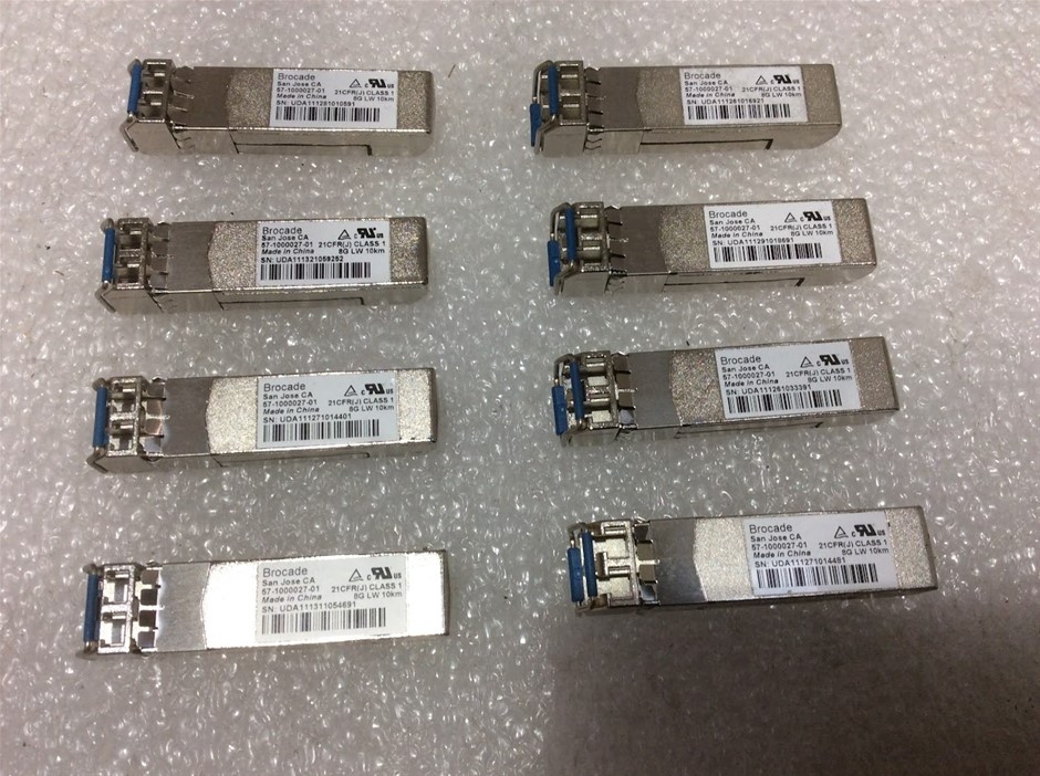 Brocade 57-1000027-01 8G LW 10km SFP+ Optical Transceiver Module (Lot of 8)