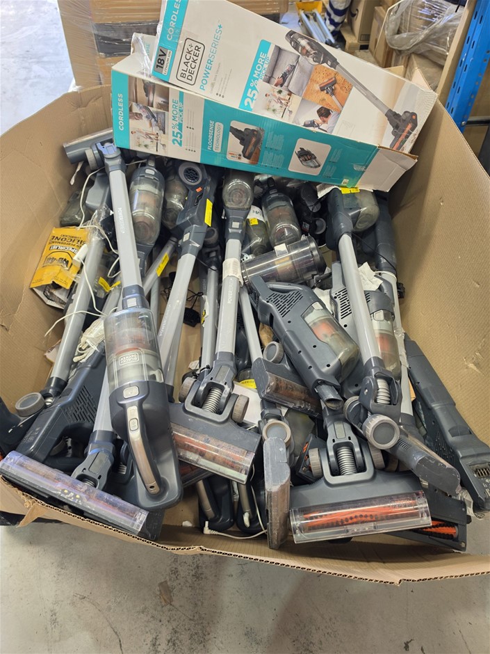 25 x Assorted  BLACK DECKER 18V Stick Vaccums. NB: Has Been Used, Some Vacc