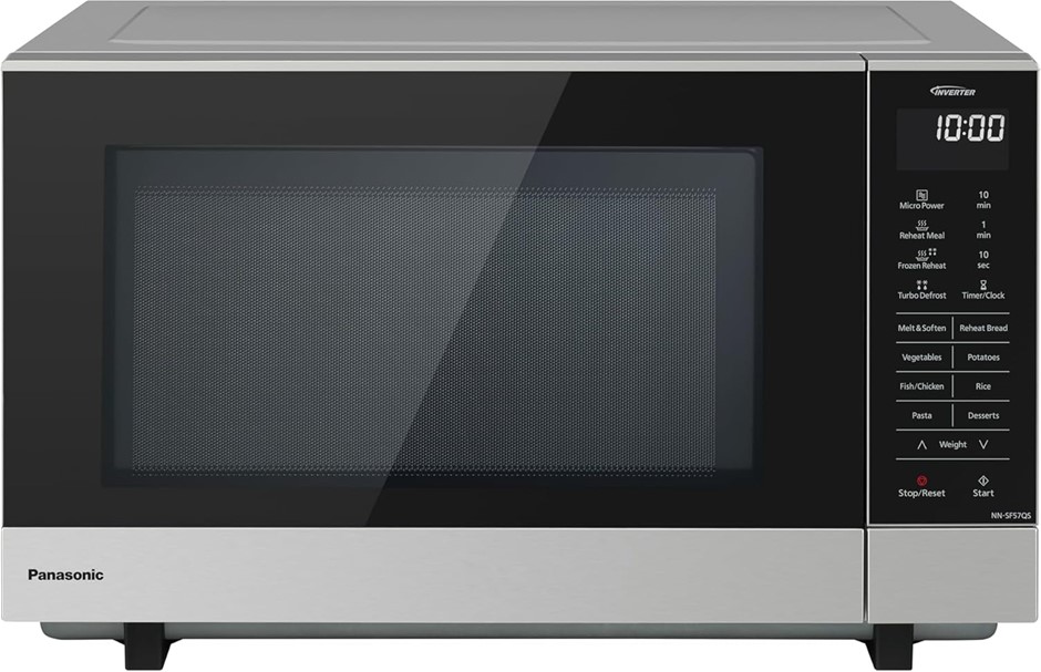 PANASONICS 27L 1000W Inverter Flatbed Microwave, 17 Pre-Programmed Menus, 6