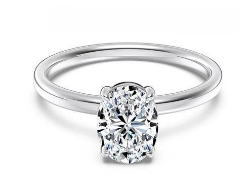 1.0ct GRA Moissanite oval cut 18k white Gold Vermeil Ring -9US