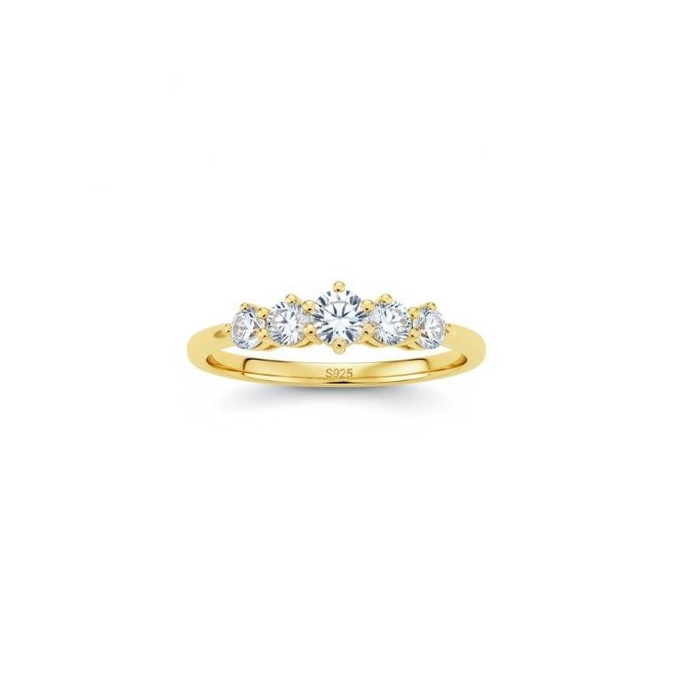 GRA Moissanite white 18k Solid Yellow Gold Vermeil Ring -8US