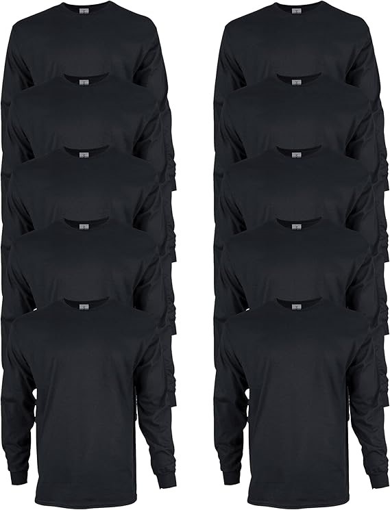 Gildan unisex-adult Ultra Cotton Long Sleeve T-shirt, Style G2400, Multipac