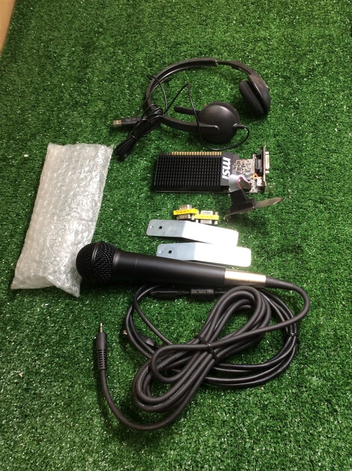 MSI Graphics Card & USB Headset & Microphone Accessories Set