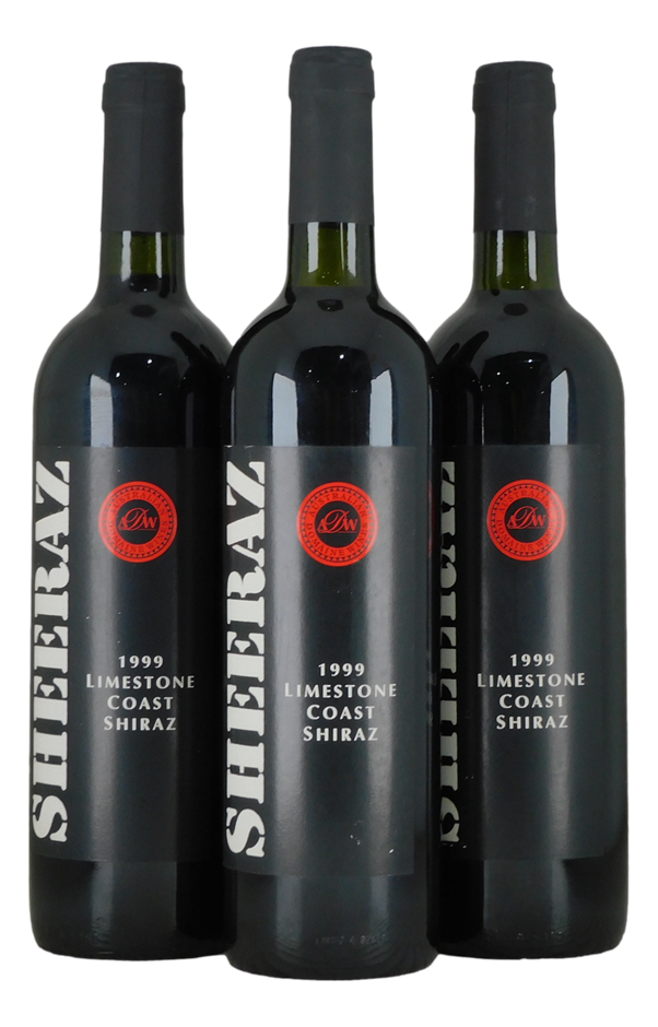 Australian Domain Wines Sheeraz Limestone Coast Shiraz 1999 (3x 750mL), SA.
