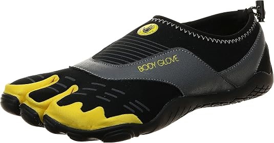 BODY GLOVE Men's 3T Barefoot Water Shoes, US9/EU42, Black/Yellow. Buyers