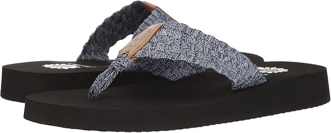 YELLOW BOX Women's Soleil Wedge Sandal, Size 8.5, Blue, 31242. Buyers Note
