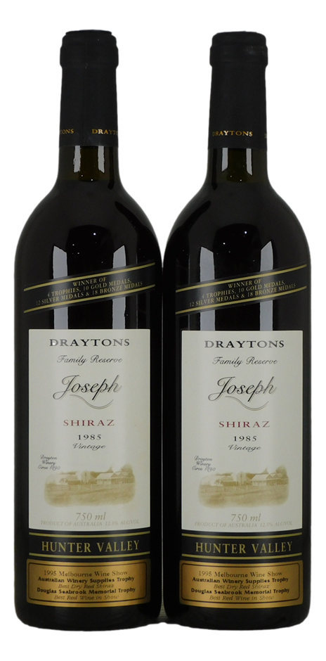 Drayton`s Family Reserve Joseph Shiraz 1985 (2x 750mL), Hunter Valley.