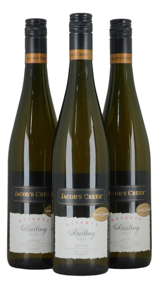 Jacobs Creek Reserve Riesling 2002 (3x 750mL), SA.