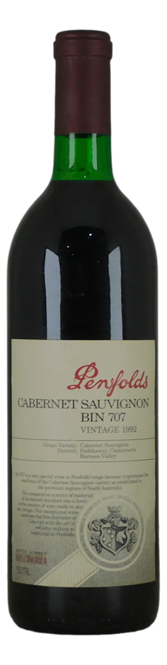 Penfolds Bin 707 Cabernet Sauvignon 1992 (1 x 750mL), SA.