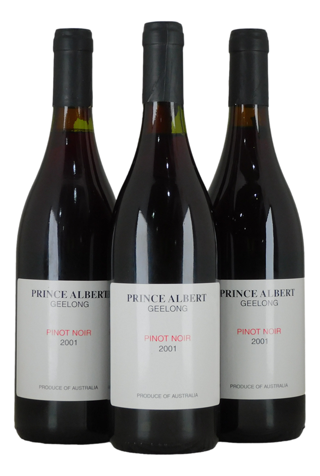 Prince Albert Geelong Pinot Noir 2001 (3x 750mL), VIC.