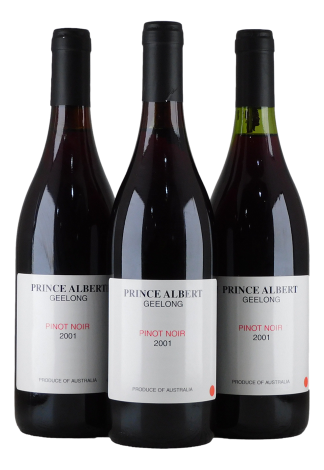 Prince Albert Red DOT Pinot Noir 2001 (3x 750mL), VIC.
