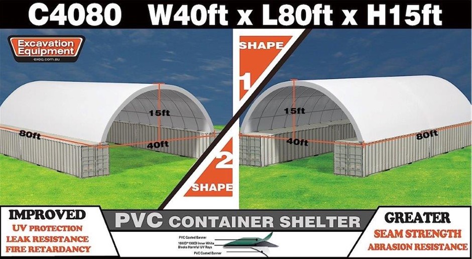 Heavy duty 40ft x 80ft Container Shelter(Unused)