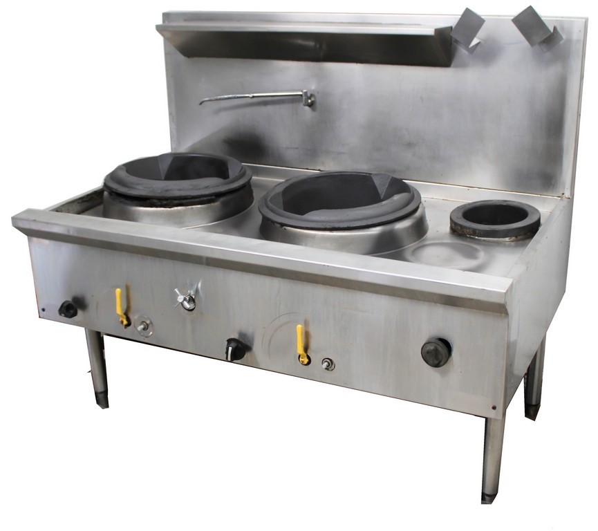 B+S Gas Deluxe Waterless 2 Hole Wok With Side Burner