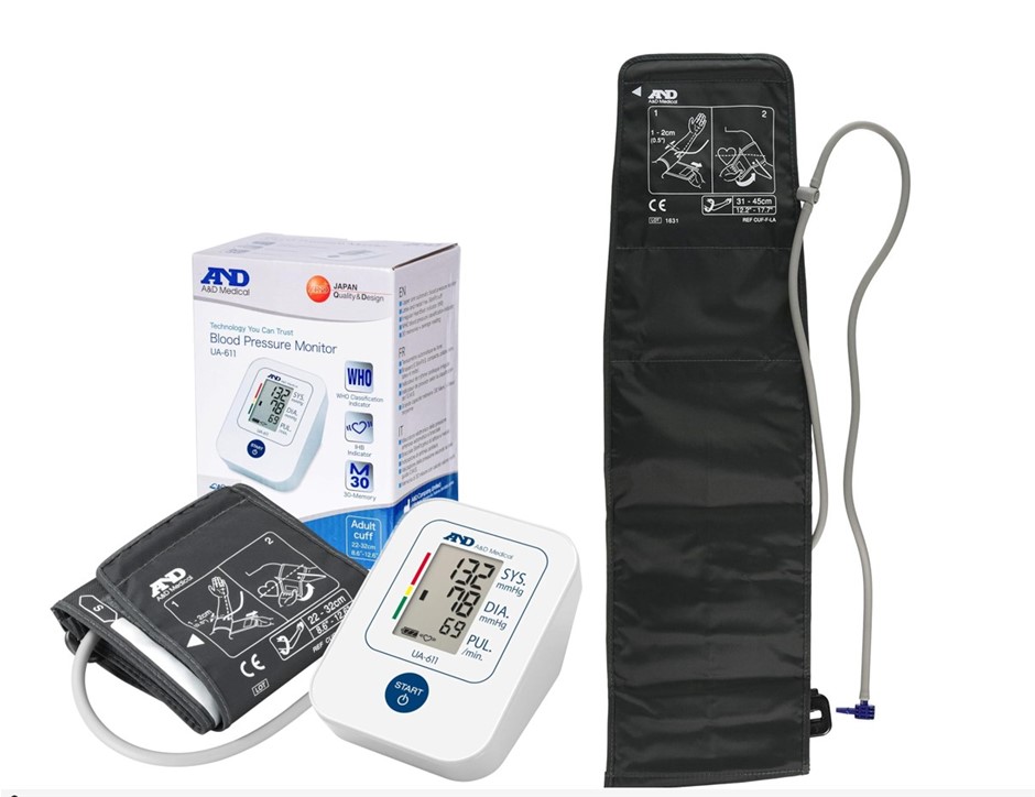 A&D Medical UA-611 Upper Arm Blood Pressure Monitor & A&D Medical Large Bl
