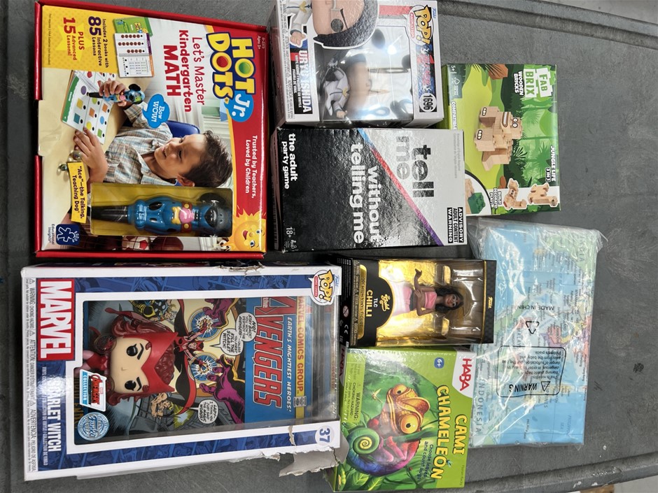 8 x Assorted Toy Products; Incl. Marvel, Pop Figure, Hot Dots, Card Games &
