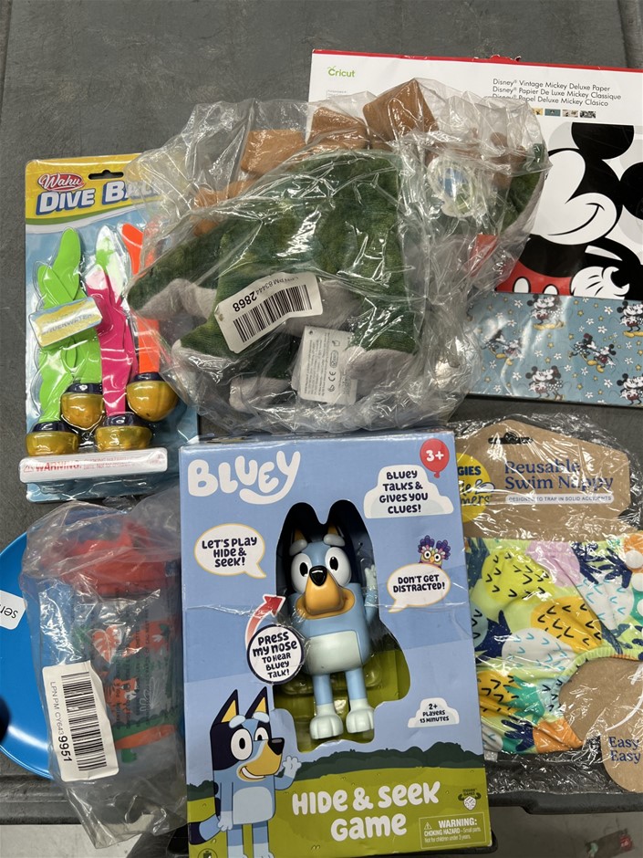 7 x Assorted Kids Products; Incl. Bluey, Reususable Swim nappy, Plastic pla