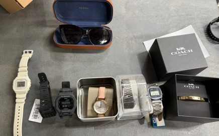 Assorted Watches, brands incl: Fossil & Casio + Coach Bangle + Fossil Sungl