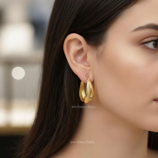 22K/Italy Gold Filled Earring -(stamped 22K/Italy)--Bonus Gift