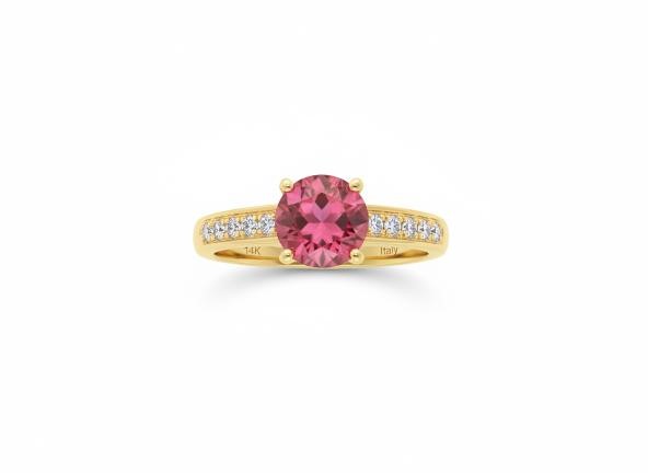 14K/Italy 1.0ct Ruby Stone Yellow Gold Filled Ring(stamped)-7US-Bonus Gift