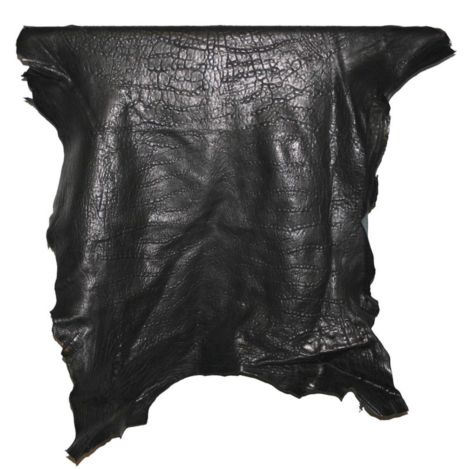 6sqft sqft Bubble Effect Genuine Black Lambskin Leather Hide