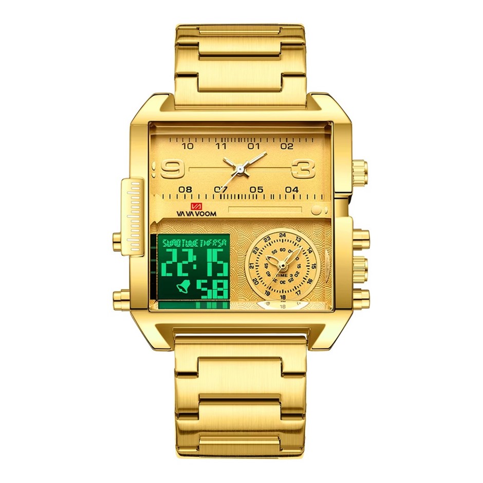 Men's Sport Digital Multifunction Chronograph Watch, Gold