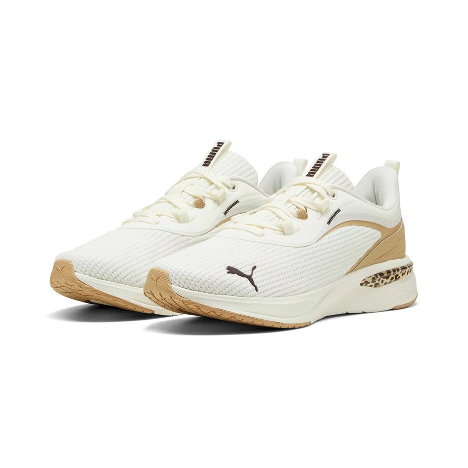 PUMA Women's Softride Charm Animal Shoes, Size US7.5, WarmWhite/ChocolateBr