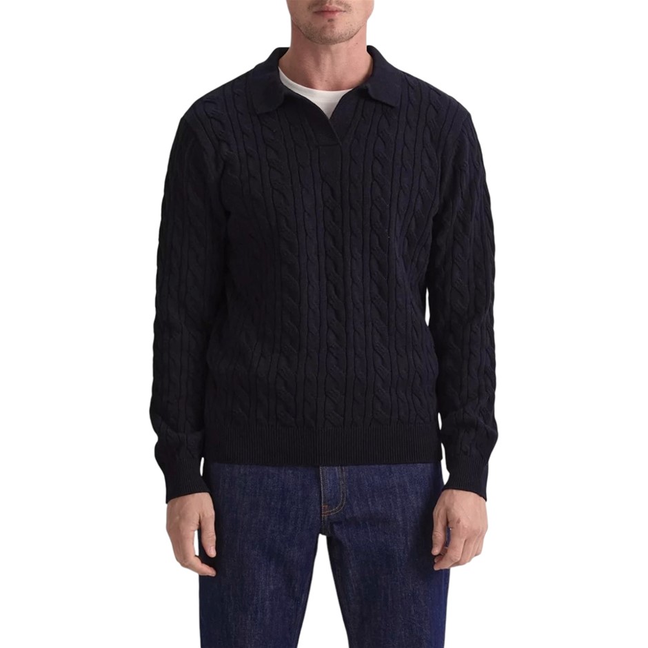SPORTSCRAFT Men's Sweater, Size XL, 100% Cotton, Navy. NB: hole near back r