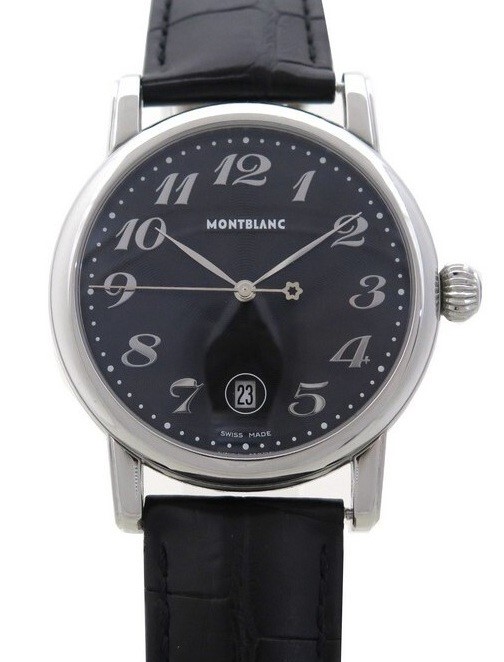 MONTBLANC MEISTERSTÜCK STAR QUARTZ 40MM STEEL 7072 BLACK Guilloche dial WXO