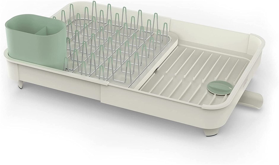 JOSEPH JOSEPH Extend Expandable Dish Rack, Light Stone/Sage.NB: damaged box