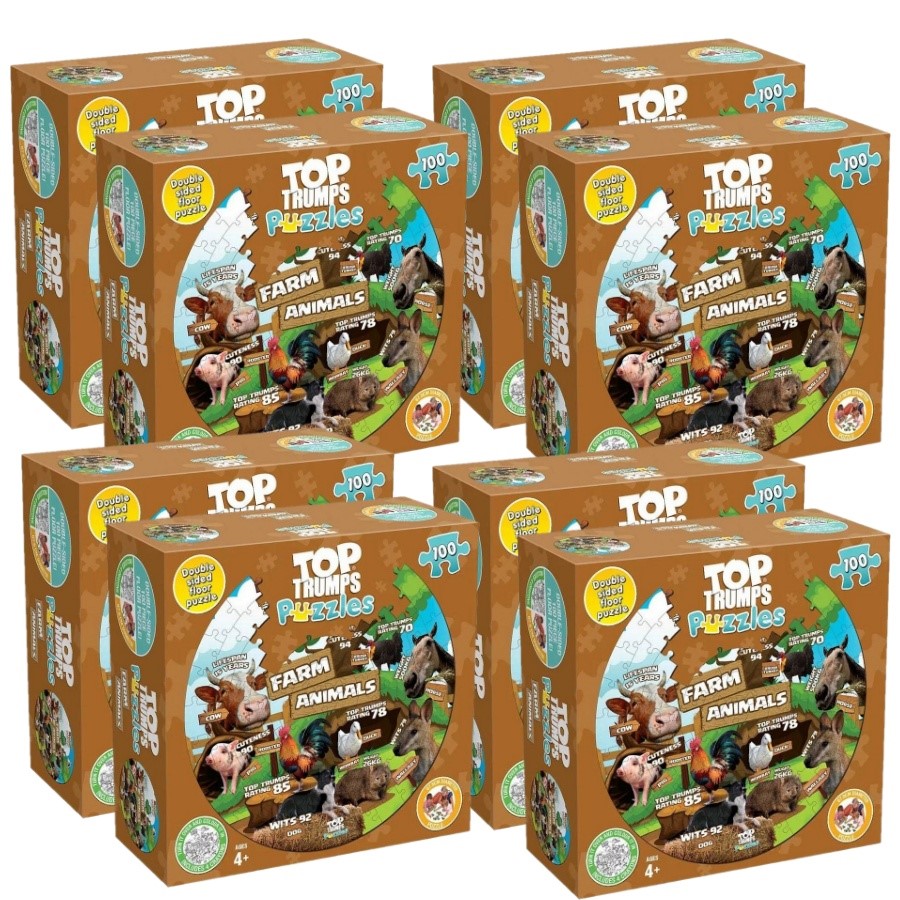 8 x TOP TRUMPS Winning Moves WMA Farm Animals 100 Piece Puzzle.