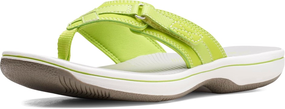CLARKS Women's Breeze Sea Flip Flop, US5/EU35, Lime Synthetic, 26160788. B