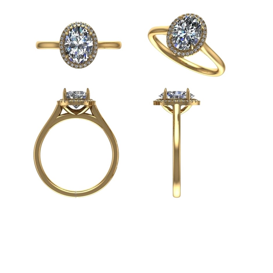 18k Yellow Gold 3ct Lab Diamond Engagement Ring