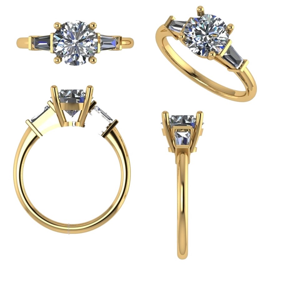 18k Yellow Gold 3ct Lab Diamond Engagement Ring