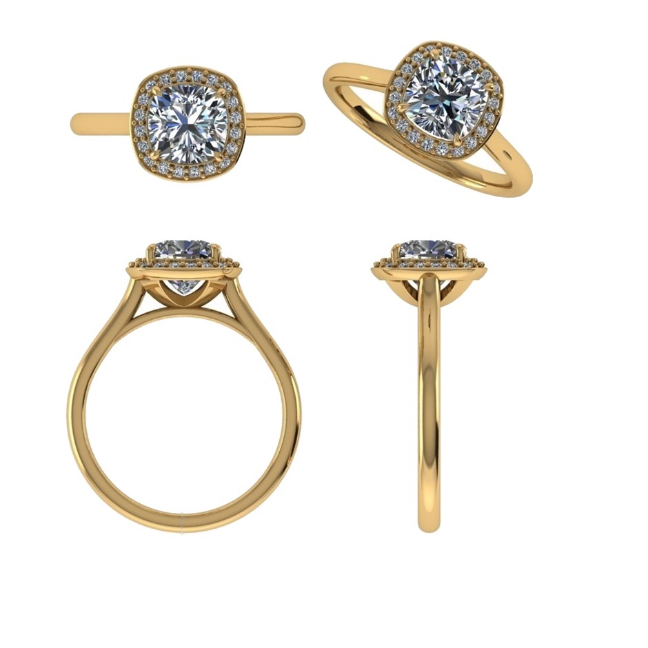 18k Yellow Gold 3ct Lab Diamond Engagement Ring